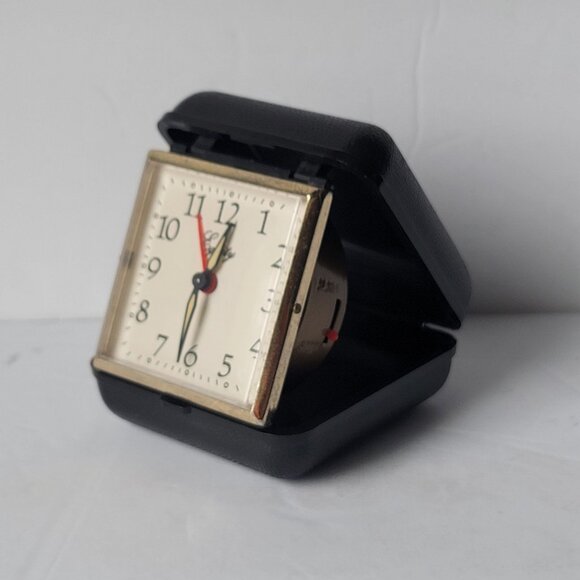 Vintage Equity Travel Alarm Clock glow in dark hands vintage alarm clock folding - Picture 2 of 8